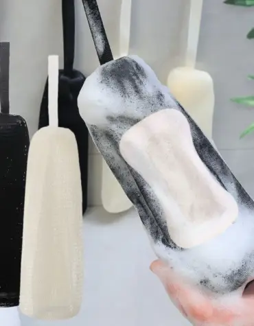 ตาข่ายโฟมสบู่สีดำ สำหรับใส่สบู่ ตีฟองสบู่