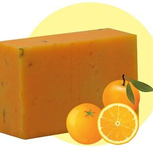 สบู่ส้มธรรมชาติพร้อมสคลับผิวกาย ผสมสารสกัดจากส้มซึ่งอุดมไปด้วย วิตามินซี
